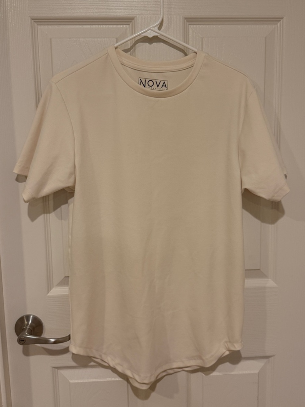 Men's Cream Crew Neck Short Sleeve Tee
